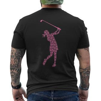 Breast Cancer Awareness Pink Ribbon & Survivor Golf Swing Men's T-shirt Back Print - Monsterry UK