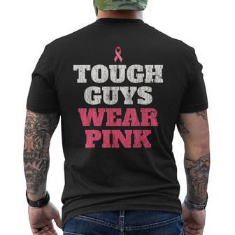 Breast Cancer Awareness Tough Guys Wear Pink Men's T-shirt Back Print - Monsterry AU