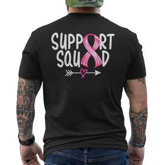 Breast Cancer Awareness Warrior Pink Ribbon Support Squad Men's T-shirt Back Print | Mazezy