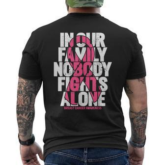 Breast Cancer Support Pink Family Breast Cancer Awareness Men's T-shirt Back Print - Seseable