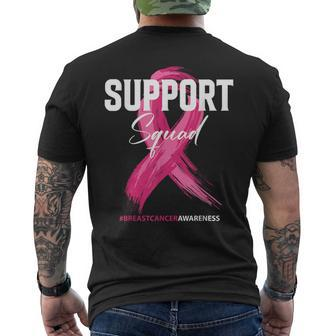 Breast Cancer Support Squad Breast Cancer Awareness Men's T-shirt Back Print - Monsterry