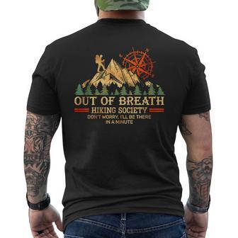Out Of Breath Hiking Society Don't Worry I'll Be There Soon Men's T-shirt Back Print | Mazezy UK