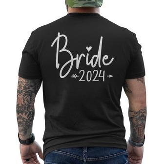 Bride Est 2024 Married Wedding Bridal Party Bachelorette Men's T-shirt Back Print - Thegiftio UK