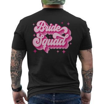Bride Squad Retro Wedding Bridal Party Bachelorette Men's T-shirt Back Print - Thegiftio UK