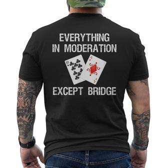 Bridge Bridge Card Game Moderation Men's T-shirt Back Print - Monsterry