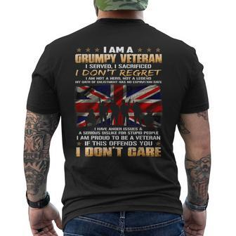 British Army Veteran Soldier Union Jack Flag Uk Armed Forces Men's T-shirt Back Print - Thegiftio UK