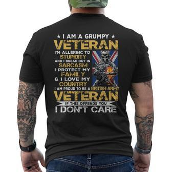 British Army Veteran Uk Grumpy Veteran Men's T-shirt Back Print - Thegiftio UK