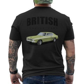 British Classic Car Capri Sports Car Men's T-shirt Back Print - Thegiftio UK
