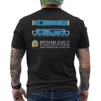 British Rail Class 37 Locomotive Diagram Men's T-shirt Back Print - Thegiftio UK