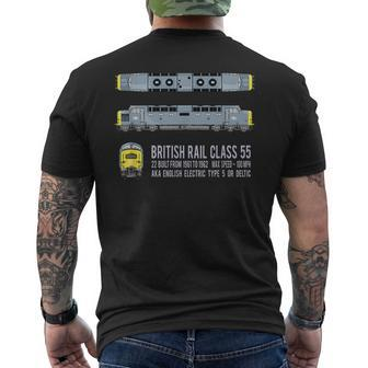 British Rail Class 55 Deltic Locomotive Train Diagram Men's T-shirt Back Print - Thegiftio UK