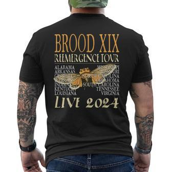 Brood Xix Reemergence Tour 2024 Periodical Cicada Concert Men's T-shirt Back Print - Monsterry