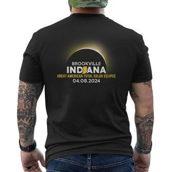 Brookville Indiana In Total Solar Eclipse 2024 Men's T-shirt Back Print | Mazezy