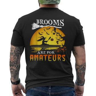 Brooms Are For Amateurs Witch Kayaking Halloween Mens Back Print T-shirt - Thegiftio UK