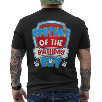 Brother Of The Birthday Boy Dog Paw Family Matching Men's T-shirt Back Print - Seseable