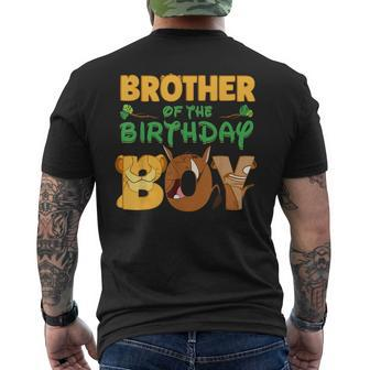 Brother Of The Birthday Boy Lion Family Matching Men's T-shirt Back Print - Monsterry