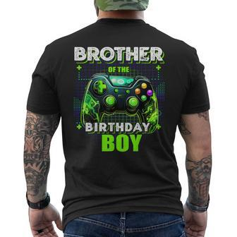 Brother Of The Birthday Boy Matching Family Video Game Party Men's T-shirt Back Print - Seseable