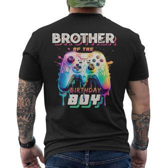 Brother Of The Birthday Boy Matching Family Video Game Party Men's T-shirt Back Print - Seseable