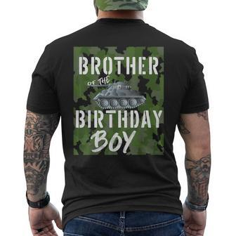 Brother Of The Birthday Boy Military Tank Matching Family Men's T-shirt Back Print - Monsterry DE