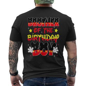 Brother Of The Birthday Boy Mouse Family Matching Men's T-shirt Back Print - Seseable