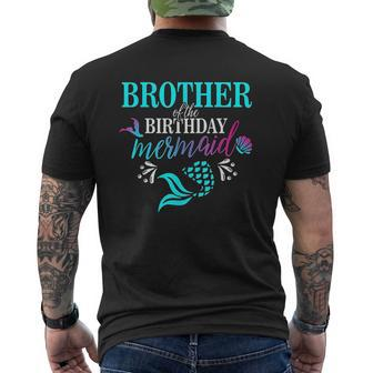 Brother Of The Birthday Mermaid Matching Family Mens Back Print T-shirt - Thegiftio UK
