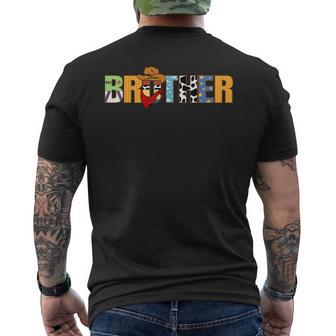 Brother Of The Birthday Western Rodeo Boy Family Matching Men's T-shirt Back Print - Monsterry