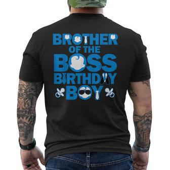 Brother Of The Boss Birthday Boy Baby Family Party Decor Men's T-shirt Back Print - Monsterry