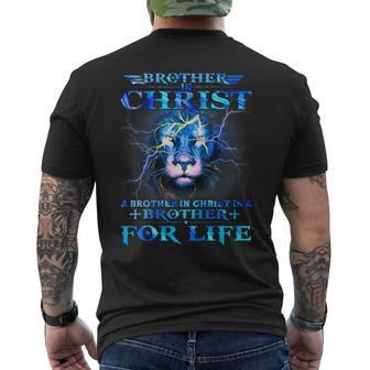 A Brother In Christ Is A Brother For Life Powerful Quote Men's T-shirt Back Print - Thegiftio UK
