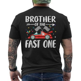 Brother Of The Fast One Birthday 1St Race Car Family Party Men's T-shirt Back Print - Monsterry UK