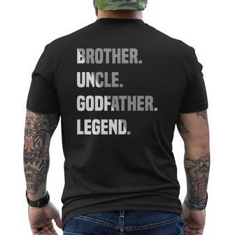 Brother Uncle Godfather Legend Matching Family Mens Back Print T-shirt | Mazezy