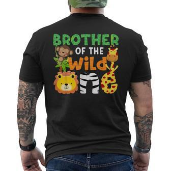 Brother Of The Wild One Zoo Theme Bday Safari Jungle Animals Men's T-shirt Back Print - Monsterry UK