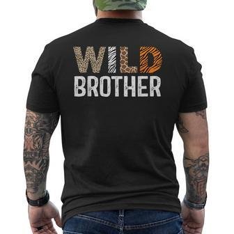 Brother Of The Wild One Zoo Birthday Safari Jungle Family Men's T-shirt Back Print - Monsterry