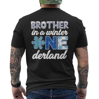Brother In A Winter Onederland 1St Birthday Party Decoration Men's T-shirt Back Print - Thegiftio UK