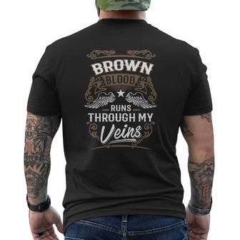 Brown Blood Runs Through My Veins Legend Name T Shirt Mens Back Print T-shirt - Thegiftio
