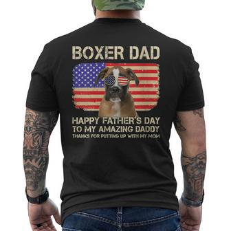 Brown Boxer Dad Happy Fathers Day To My Amazing Daddy Dog Men's T-shirt Back Print - Thegiftio UK