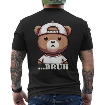 Bruh Meme Hip Hop Teddy Bear Boys Ns Nager Men's T-shirt Back Print - Seseable