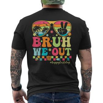 Bruh We Out Teachers Happy Last Day Of School Groovy Men's T-shirt Back Print | Mazezy CA
