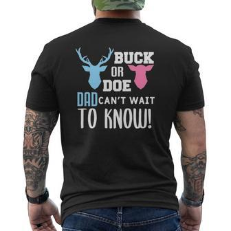 Buck Or Doe Dad Can't Wait To Know Gender Reveal Baby Shower Mens Back Print T-shirt | Mazezy