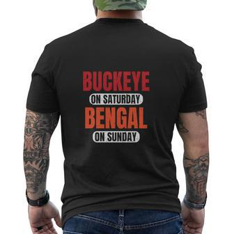 Buckeye On Saturday Bengal On Sunday Mens Back Print T-shirt - Thegiftio UK