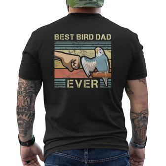 Budgie Dad Bird Lover Father Animal Enthusiast Bird Guy Mens Back Print T-shirt | Mazezy