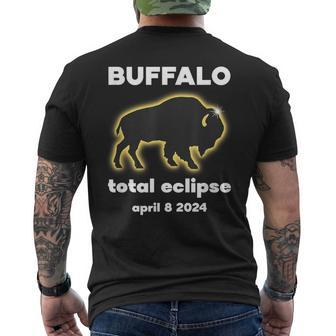 Buffalo Eclipse Outline April 8 2024 Total Eclipse Buffalo Men's T-shirt Back Print | Mazezy