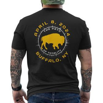 Buffalo New York Solar Eclipse April 8 2024 Totality Men's T-shirt Back Print | Mazezy