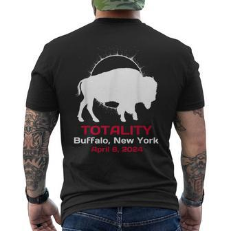 Buffalo New York Solar Eclipse Totality April 8 2024 Men's T-shirt Back Print - Seseable