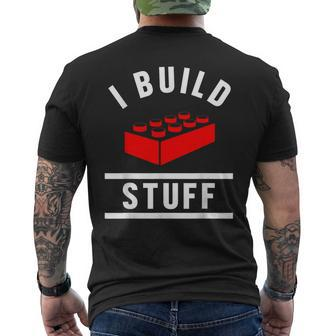 Build Stuff Master Builder Building Blocks Construction Toy Men's T-shirt Back Print - Thegiftio UK