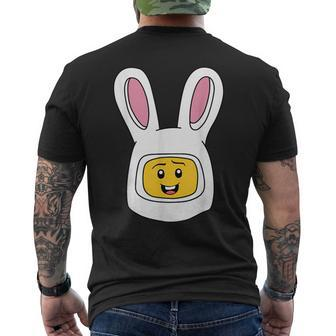 Building Blocks Face Figure Rabbit Easter Day Master Builder Men's T-shirt Back Print - Seseable