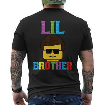 Building Blocks Lil Brother Master Builder Matching Family Men's T-shirt Back Print - Seseable