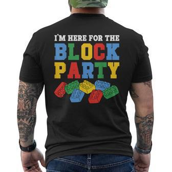 Building Brick I'm Here For The Block Party Master Builder Men's T-shirt Back Print - Monsterry UK