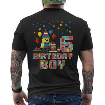 Building Bricks 6Th Birthday Boy Master Builder 6 Years Old Men's T-shirt Back Print - Monsterry DE