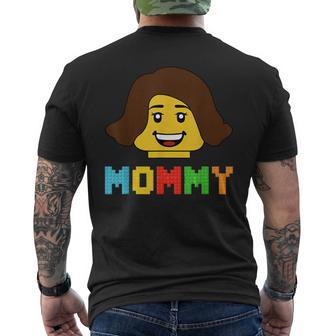 Building Bricks Blocks Mommy Master Builder Family Matching Men's T-shirt Back Print - Thegiftio UK