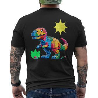 Building Bricks Dinosaur T-Rex Family Matching Men's T-shirt Back Print - Seseable