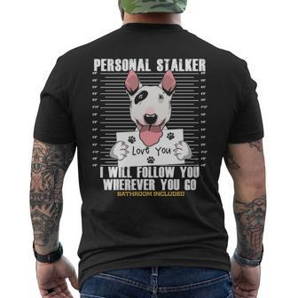 Bull Terrier Dog Lover Cartoon Men's T-shirt Back Print | Mazezy